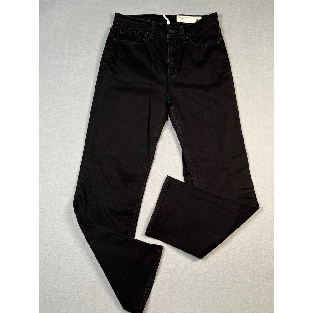 Rag Bone New York Nina High Rise Ankle Cigarette Black JeansWomen Size 26